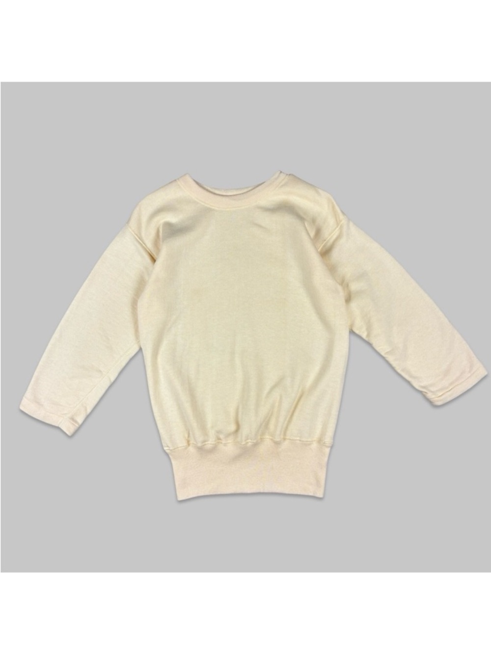 Brent Vintage 50s 60s Light Yellow Cropped Sleeve Sweatshirt